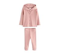 NEXT Fille Ensemble legging et cardigan en maille côtelée à capuche Light Pink 6 Mois-9 Mois