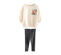 NEXT Fille Ensemble legging et sweat Cream Rainbow Graphic Print 3 Ans-4 Ans