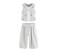NEXT Fille Ensemble pantalon et chemisier Rayures bleues