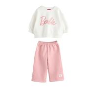 NEXT Fille Ensemble sweat Barbie et pantalon de jogging large Cream/Pink 2 Ans