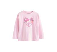 NEXT Fille Haut à Sequins et Manches Longues Pink Heart 7 Ans