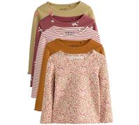 NEXT Fille Haut côtelé à Manches Longues, Lot de 5 Autumnal Orange 18 Mois