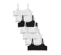 NEXT Fille Hauts Courts à Bretelles, Lot de 7 Noir/Blanc/Gris 13 Ans-14 Ans