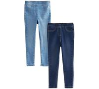 NEXT Fille Jegging à Taille élastique, Lot de 2 | Coupe standard, Taille mi-haute, Fermeture boutonnée