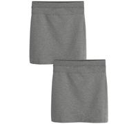 NEXT Fille Jupe Crayon Extensible en Jersey à Enfiler pour l'école, Lot de 2 Gris 8 Ans