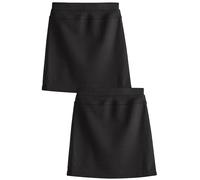 NEXT Fille Jupe Crayon Extensible en Jersey à Enfiler pour l'école, Lot de 2 Noir 3 Ans