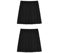 NEXT Fille Jupe d’école plissée à Taille Classique, Lot de 2 Noir 11 Ans
