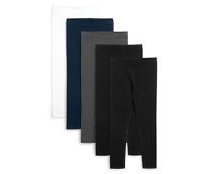 NEXT Fille Legging, Lot de 5 | Enfant, extensible dans les 4 sens, taille élastique, taille moyenne, modèle à enfiler