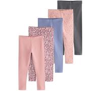 NEXT Fille Legging, Lot de 5 Pink and Navy Floral 3 Ans