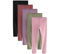 NEXT Fille Leggings côtelés, Lot de 5 Multi-Couleurs 9 Ans