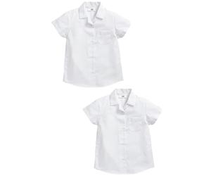 NEXT Fille Lot de 2 Chemises d'école à Manches Courtes et col à Revers Blanc 15 Ans
