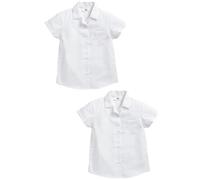 NEXT Fille Lot de 2 Chemises d'école à Manches Courtes et col à Revers Blanc 17 Ans