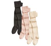 NEXT Fille Lot de 3 collants torsadés en coton majoritaire Charcoal Grey/Pink/Cream 3 Ans-4 Ans