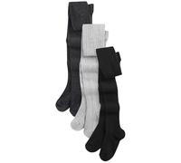 NEXT Fille Lot de 3 collants torsadés en coton majoritaire Noir/gris 9 Ans-10 Ans