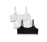 NEXT Fille Lot de 3 Hauts Courts à Bretelles Gris/Noir/Blanc 11 Ans-12 Ans