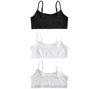 NEXT Fille Lot de 3 Hauts Courts à Bretelles Noir/Blanc/Gris 9 Ans-10 Ans