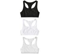 NEXT Fille Lot de 3 Hauts Courts à Dos Nageur Noir/Blanc/Gris 5 Ans-6 Ans