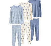 NEXT Fille Lot de 3 Pyjamas douillets à Fleurs Bleu/Blanc 18 Mois