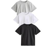 NEXT Fille Lot de 3 t-Shirts Oversize Noir/Blanc/Gris 16 Ans