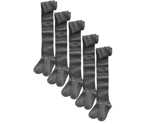 NEXT Fille Lot de 5 collants d’école en coton majoritaire Gris 9 Ans-10 Ans