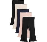 NEXT Fille Lot de 5 Leggings côtelés évasés Multi-Couleurs 6 Mois-9 Mois