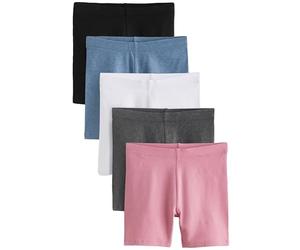 NEXT Fille Lot de 5 Shorts Cyclistes | Lot de cinq modèles, Coton stretch, Tissu stretch à 4 sens, Taille élastique, Confort de qualité