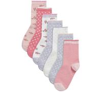 NEXT Fille Lot de 7 paires de socquettes Pretty en coton Rose 20.5