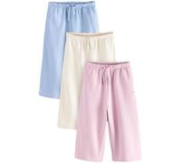 NEXT Fille Pantalon de Jogging Large, Lot de 3 Pink/Blue/Oatmeal 5 Ans-6 Ans