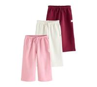 NEXT Fille Pantalon de Jogging Large, Lot de 3 Pink/Burgundy/Oatmeal 4 Ans