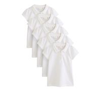 NEXT Fille Polo Slim 100% Coton à Manches Courtes, Lot de 5 Blanc 8 Ans