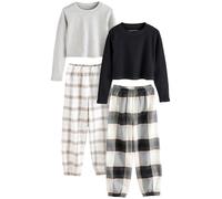 NEXT Fille Pyjama avec Bas tissé et Chouchou, Lot de 2 Black & White 12 Ans
