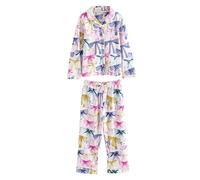 NEXT Fille Pyjama boutonné Pink/Green Bow Print 9 Ans
