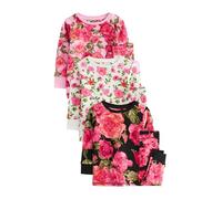 NEXT Fille Pyjama Douillet à Fleurs, Lot de 3 Pink/Black 11 Ans