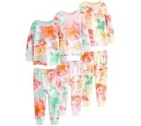 NEXT Fille Pyjama Douillet à Fleurs, Lot de 3 Yellow/Blue 11 Ans