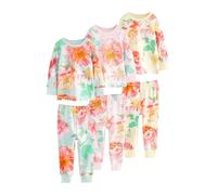 NEXT Fille Pyjama Douillet à Fleurs, Lot de 3 Yellow/Blue 6 Ans-7 Ans