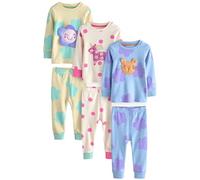NEXT Fille Pyjama Douillet à Manches Longues, Lot de 3 Pastel Cat/Unicorn/Flower 2 Ans