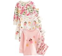 NEXT Fille Pyjama Douillet à Manches Longues, Lot de 3 Rose/Crème Fairy 5 Ans