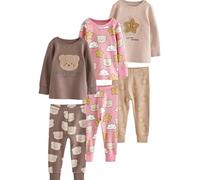 NEXT Fille Pyjama Douillet, Lot de 3 Brown Bear/Star 12 Mois-18 Mois