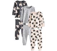 NEXT Fille Pyjama Douillet, Lot de 3 Charocal/Grey/Cream Heart 5 Ans