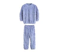 NEXT Fille Pyjama en Polaire à Motif Jacquard, 2 pièces Blue Animal 12 Ans