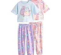 NEXT Fille Pyjama Jogging Pusheen, Lot de 2 | Coupe standard, Taille mi-haute, Cordon de serrage, 100 % coton