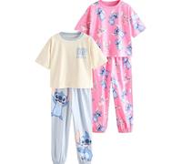 NEXT Fille Pyjama Style Jogging Lilo et Stitch, Lot de 2 Rose/Bleu 10 Ans