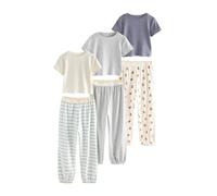 NEXT Fille Pyjamas Joggings, Lot de 3 Blue/Neutral Stripe Bear 10 Ans