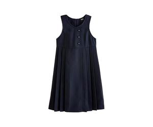 NEXT Fille Robe Chasuble Longue d’école avec Boutons asymétriques sur Le Devant Bleu Marine 10 Ans