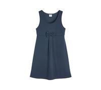 NEXT Fille Salopette d'école en Jersey Extensible avec nœud Bleu Marine 6 Ans
