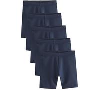 NEXT Fille Short Cycliste Long Extensible en Coton Majoritaire, Lot de 5 Bleu Marine 3 Ans