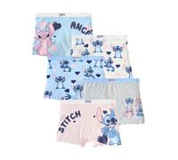 NEXT Fille Short Disney Stitch et Angel, Lot de 5 | Coupe standard, Taille mi-haute