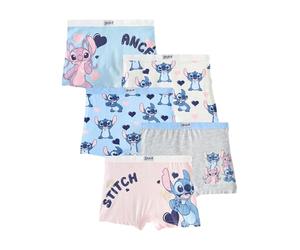 NEXT Fille Short Disney Stitch et Angel, Lot de 5 Rose/Bleu 2 Ans-3 Ans
