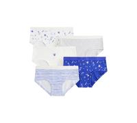NEXT Fille Slip Taille Basse, Lot de 5 Bleu/Blanc 5 Ans-6 Ans