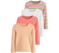 Next Fille T-Shirt côtelé à Manches Longues, Lot de 4 Pink/Orange 16 Ans
